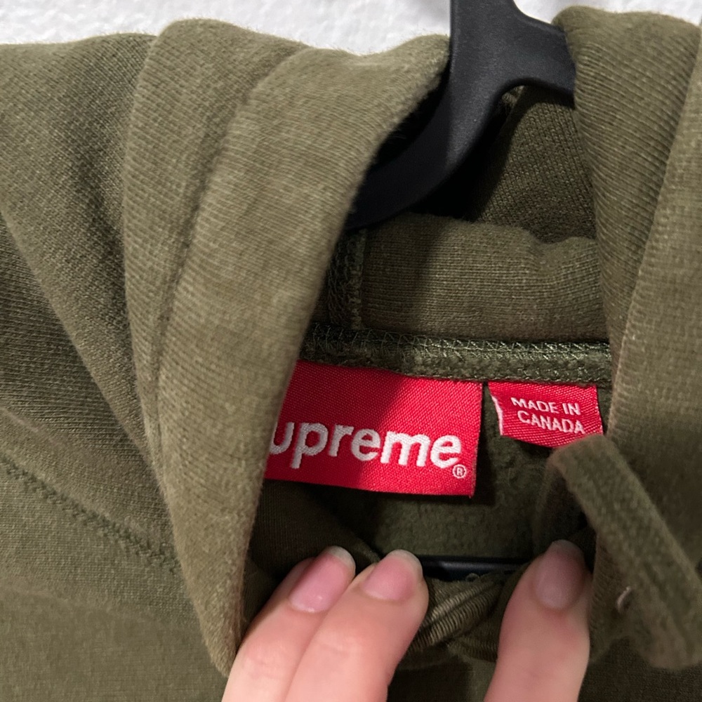 Supreme S Logo Hoodie Size Small Olive - Picture 5 of 6
